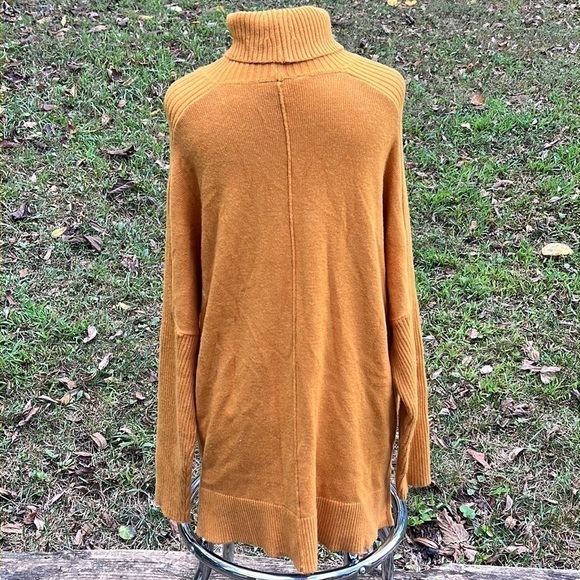 Time & Tru long sleeve sweater, turtle neck, long length, Fall Orange Color - Picture 6 of 10